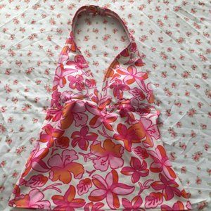 Vintage Y2K 2000s 90s Floral Tommy Hilfiger Halter Bikini Top